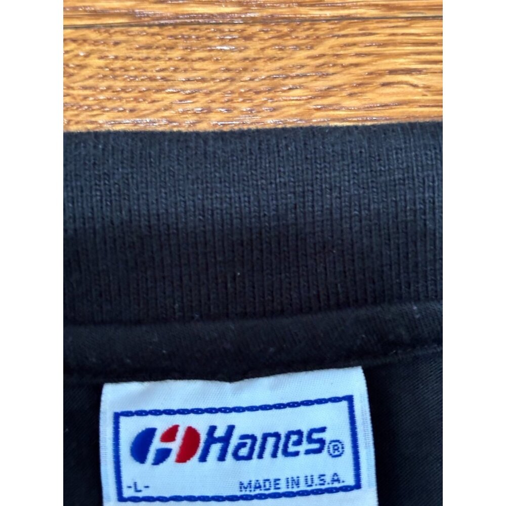 Vintage Hanes Mens US Marines Polo Shirt Sz Large Black Semper Fi Bulldog Cigar - Picture 5 of 7